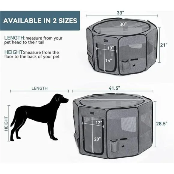 Playpen for for Large Dogs, with Water Bottle Holder, 41.5 Dia x 28.5H